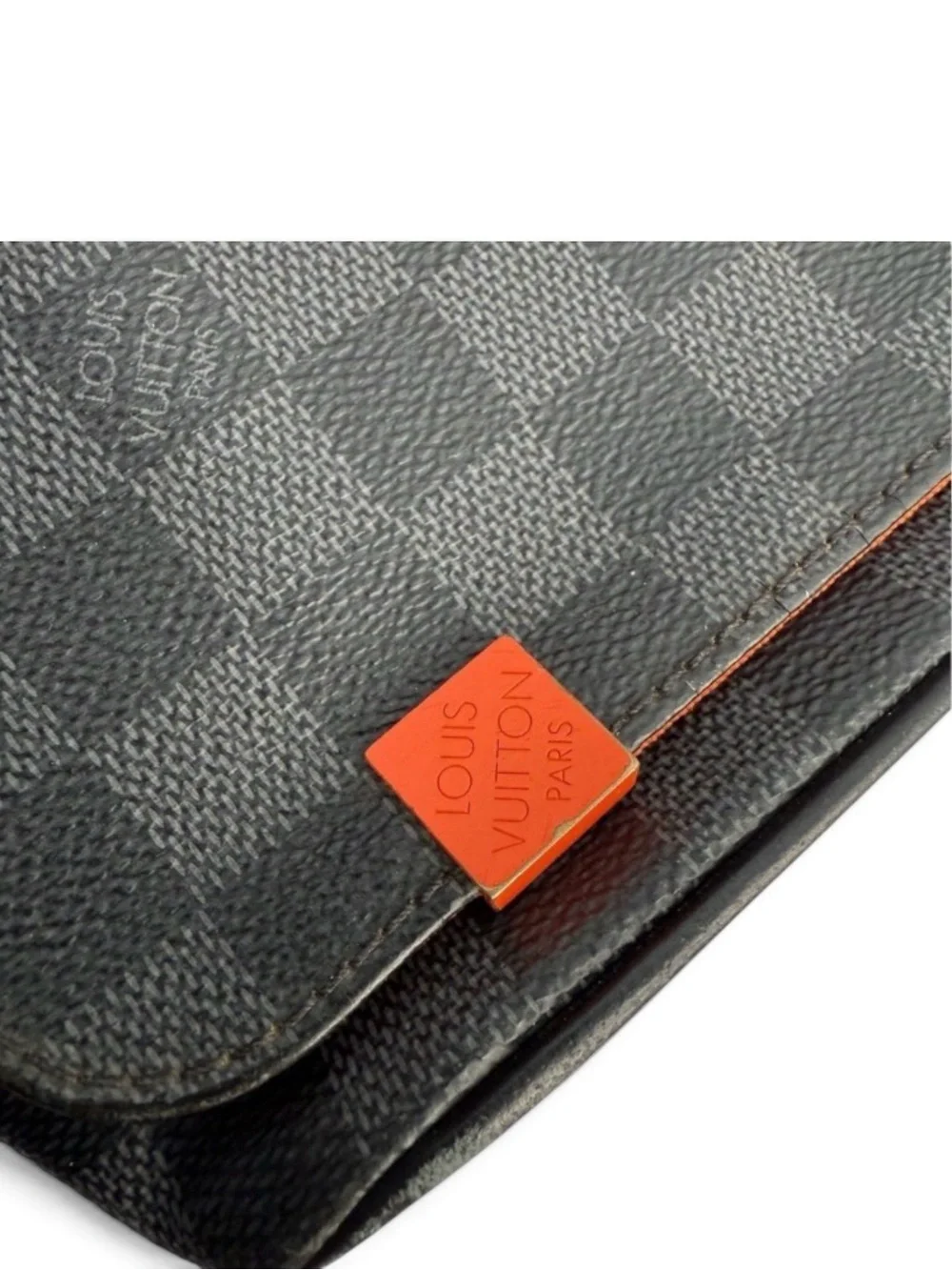 Louis Vuitton Damier Graphite District PM Messenger Bag – Orange Authentic